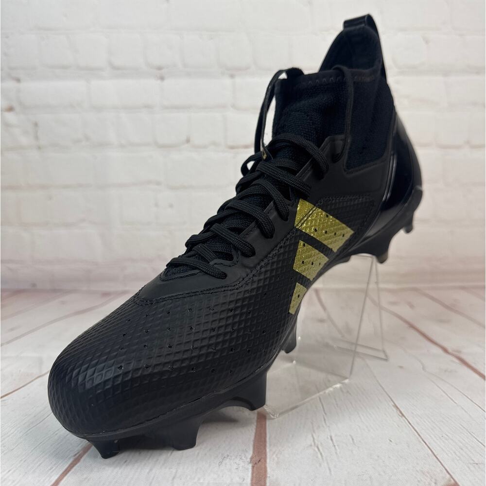 Adidas Adizero Impact Black Gold Football Cleats Mens Size 11 (IF2486) - Picture 4 of 10